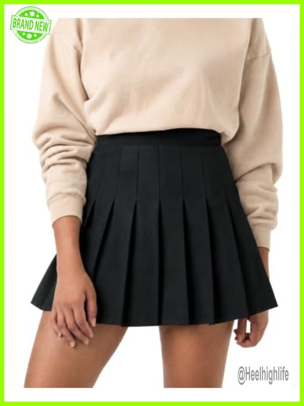 Pleated A-Line Tennis Mini Skirt Built-In Shorts High Waist Skort